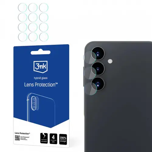 Folie de protectie Camera Spate 3MK Protection pentru Samsung Galaxy A16 5G A166 / A16 4G A165, Sticla Securizata, Set 4 bucati