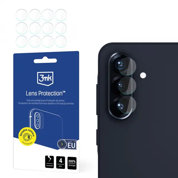 Folie de protectie Camera Spate 3MK Protection pentru Samsung Galaxy A26 A266, Sticla Flexibila, Set 4 bucati, Transparenta