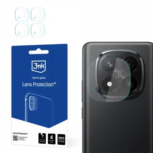 Folie de protectie Camera Spate 3MK Protection pentru Xiaomi Redmi Note 14 Pro+ 5G, Sticla Securizata, Set 4 bucati