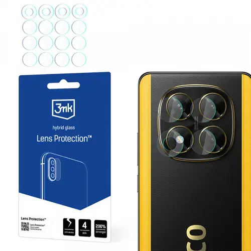 Folie de protectie Camera Spate 3MK Protection pentru Xiaomi Poco X7, Sticla Securizata, Set 4 bucati