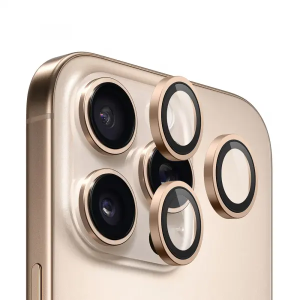 Folie de protectie Camera Spate Blueo 99 Anti-Refective HD pentru Apple iPhone 16 Pro Max / 16 Pro, Sticla Securizata, Bronz