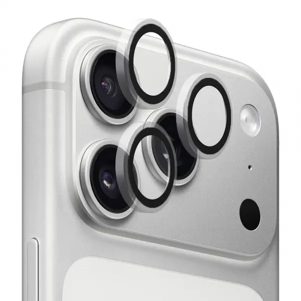 Folie de protectie Camera Spate Blueo Metal Frame pentru Apple iPhone 17 Pro Max / 17 Pro, Sticla Securizata, Transparenta