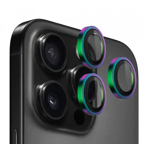 Folie de protectie Camera Spate Blueo Metal Frame pentru Apple iPhone 16 Pro Max / 16 Pro, Sticla Securizata