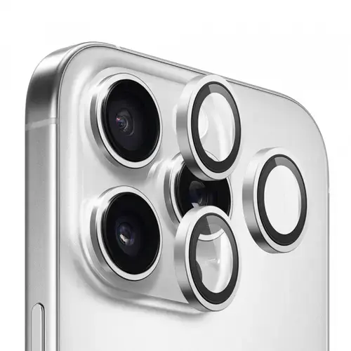 Folie de protectie Camera Spate Blueo Metal Frame pentru Apple iPhone 16 Pro Max / 16 Pro, Sticla Securizata