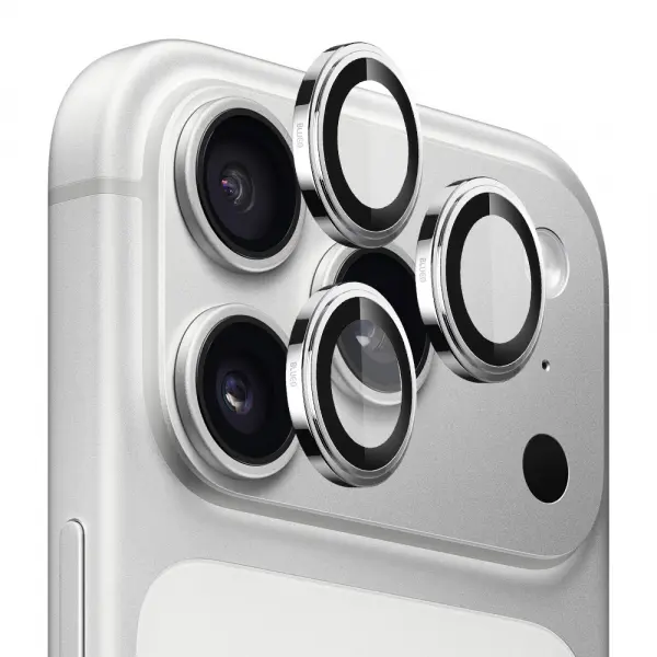 Folie de protectie Camera Spate Blueo Sapphire Crystal pentru Apple iPhone 17 Pro Max / 17 Pro, Sticla Securizata, Argintie
