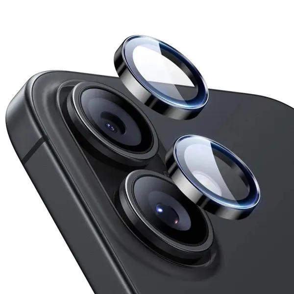 Folie de protectie Camera Spate ESR Armorite pentru Apple iPhone 17 / 16 Plus / 16, Sticla Securizata, Set 2 bucati, Neagra