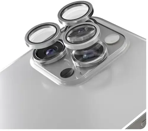 Folie de protectie Camera Spate Etteri pentru Apple iPhone 16 Pro Max / 16 Pro, Sticla Securizata, Gri