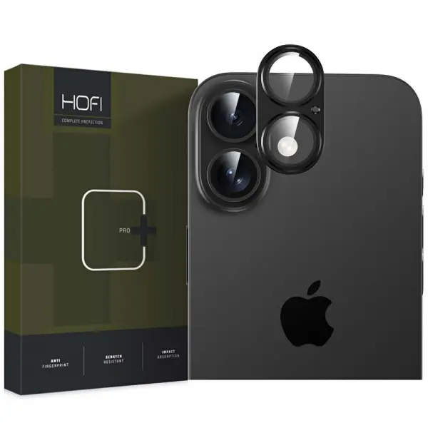 Folie de protectie Camera Spate HOFI FullCam pentru Apple iPhone 16 Plus / 16, Sticla Securizata, Neagra