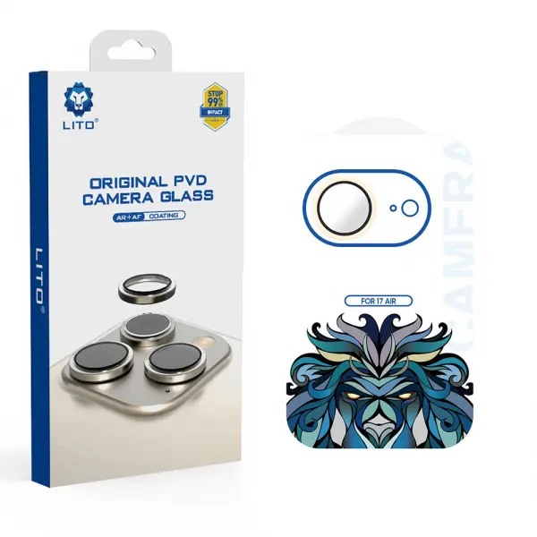 Folie de protectie Camera Spate Lito Titanium AR pentru Apple iPhone 17 Air, Sticla Securizata, Aurie