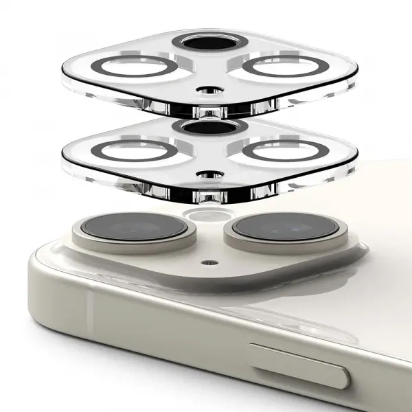 Folie de protectie Camera Spate Ringke pentru Apple iPhone 15 Plus / 15, Sticla Securizata, Set 2 bucati, Transparenta