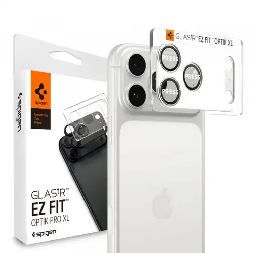 Folie de protectie Camera Spate Spigen GlastR EZ FIT Optik Pro XL pentru Apple iPhone 17 Pro, Sticla Securizata