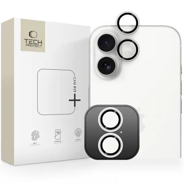 Folie de protectie Camera Spate Tech-Protect CamRing Fit+ pentru Apple iPhone 17, Sticla Securizata, Transparenta