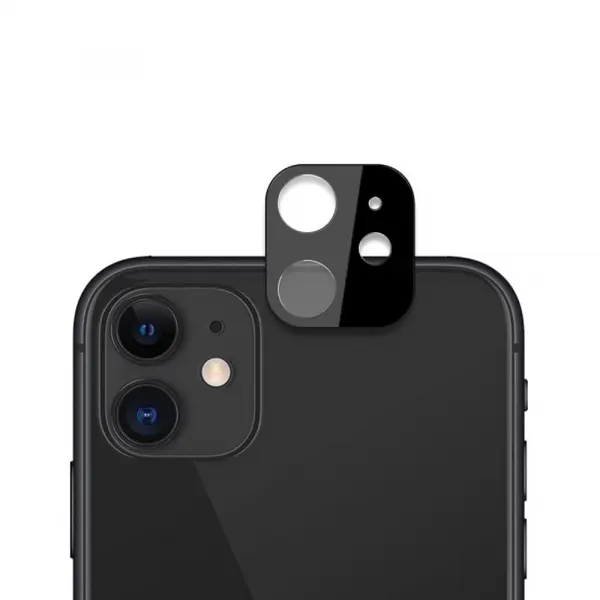 Folie de protectie Camera Spate Techsuit pentru Apple iPhone 12, Sticla Securizata, Neagra
