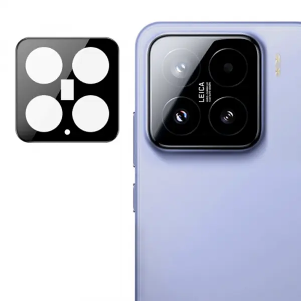 Folie de protectie Camera Spate Techsuit pentru Xiaomi 15, Sticla Securizata, Neagra