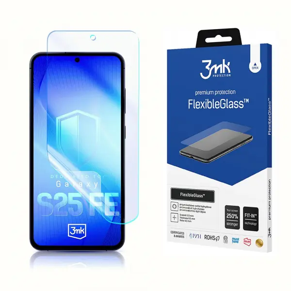 Folie de protectie Ecran 3MK FlexibleGlass pentru Samsung Galaxy S25 FE, Sticla Flexibila, Full Glue