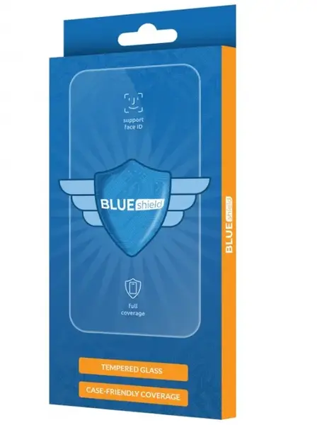 Folie de protectie Ecran Blue Shield pentru Apple iPhone 16 Pro Max, Sticla Securizata, Full Glue, Case Friendly, Neagra