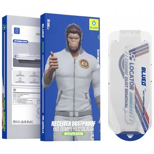 Folie de protectie Ecran Blueo Anti-Dust HD Applicator Pro pentru Apple iPhone 15 Pro, Sticla Securizata, Full Glue
