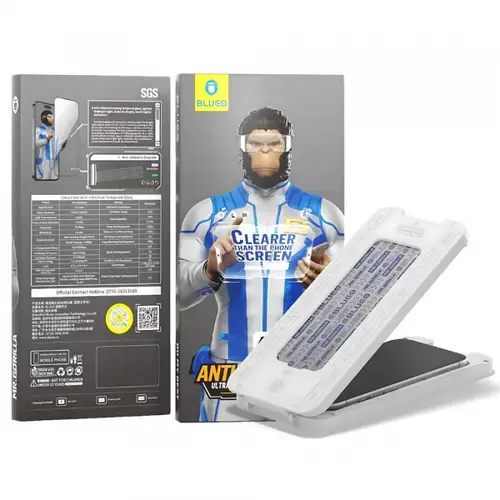 Folie de protectie Ecran Blueo Anti-Reflective HD Applicator Pro pentru Apple iPhone 16 Pro Max, Sticla Securizata, Full Glue