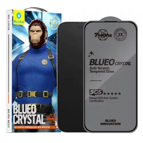 Folie de protectie Ecran Blueo Crystal Anti-Scratch pentru Apple iPhone 16 Pro Max, Sticla Securizata, Full Glue
