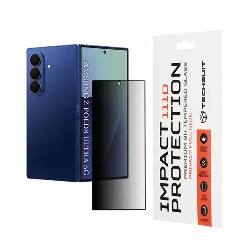Folie de protectie Ecran Exterior Privacy Techsuit pentru Samsung Galaxy Z Fold8 Ultra F971, Sticla Securizata, Full Glue, 111D
