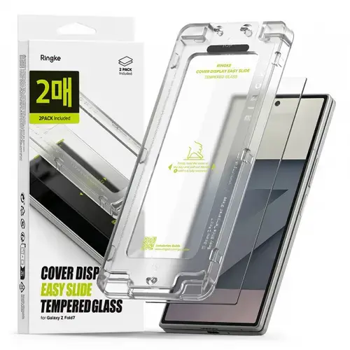 Folie de protectie Ecran Exterior Ringke Easy Slide pentru Samsung Galaxy Z Fold7 F966, Sticla Securizata, Full Glue, Set 2 bucati
