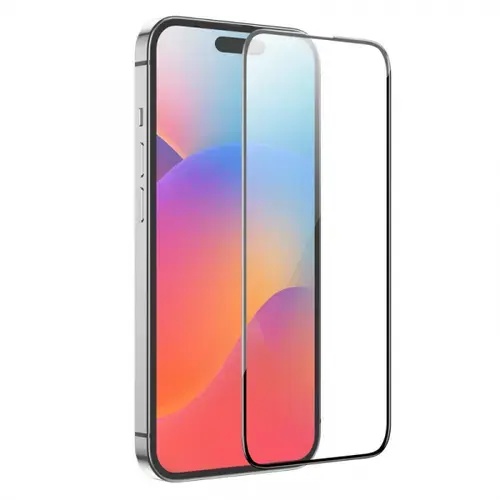 Folie de protectie Ecran HOCO G16 pentru Apple iPhone 15 Pro Max, Sticla Securizata, Full Glue, 5D (Transparent/Negru)