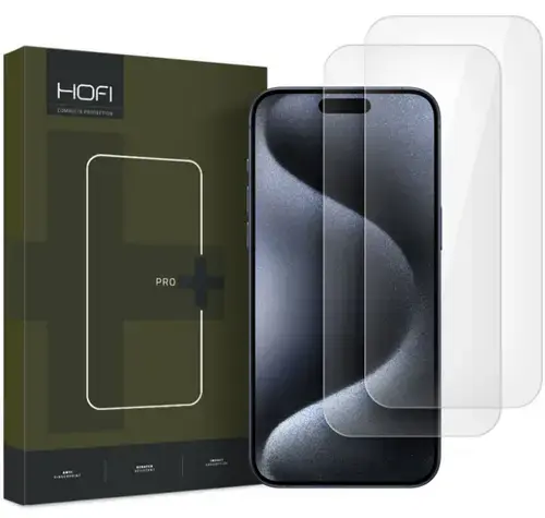 Folie de protectie Ecran HOFI Glass PRO+ pentru Apple iPhone 16 Pro, Sticla Securizata, Full Glue, Set 2 bucati, 2.5D, Transparenta