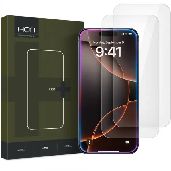 Folie de protectie Ecran HOFI Glass PRO+ pentru Apple iPhone 16 Pro Max, Sticla Securizata, Full Glue, Set 2 bucati, 2.5D