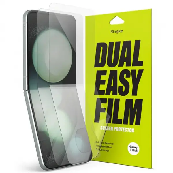 Folie de protectie Ecran Interior Ringke Dual Easy pentru Samsung Galaxy Z Flip5 F731, Plastic, Set 2 bucati
