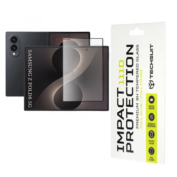 Folie de protectie Ecran Interior Techsuit pentru Samsung Galaxy Z Fold8 F971, Sticla Securizata, Full Glue, 111D, Neagra