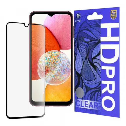 Folie de protectie Ecran Lito HD Pro Clear pentru Samsung Galaxy A14 A145 / A14 5G A146, Sticla Securizata, Full Glue