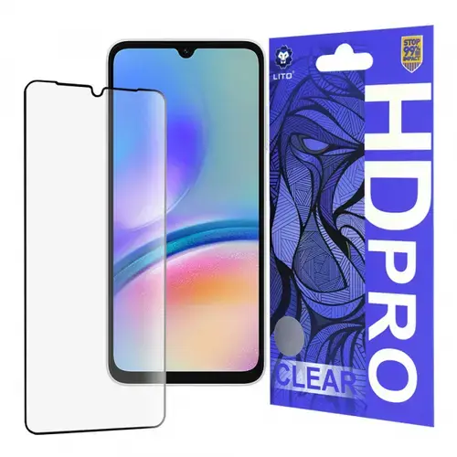 Folie de protectie Ecran Lito HD Pro Clear pentru Samsung Galaxy A05s A057, Sticla Securizata, Full Glue