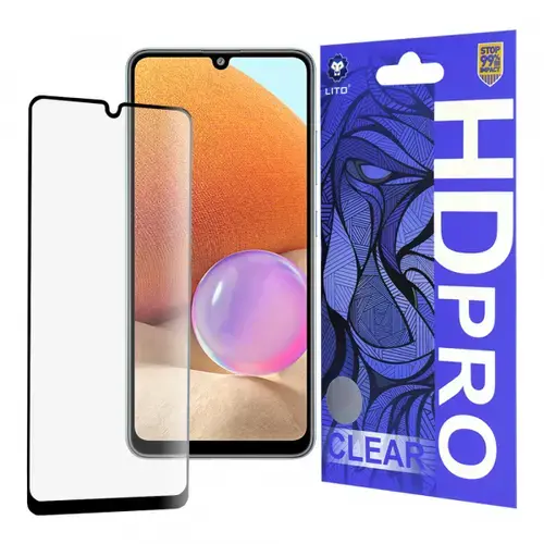Folie de protectie Ecran Lito HD Pro Clear pentru Samsung Galaxy A32 A325, Sticla Securizata, Full Glue