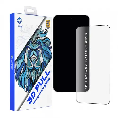 Folie de protectie Ecran Lito pentru Samsung Galaxy S26 Plus, Sticla Securizata, Full Glue, 3D, Neagra