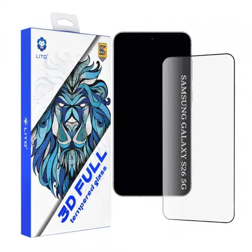 Folie de protectie Ecran Lito pentru Samsung Galaxy S26, Sticla Securizata, Full Glue, 3D, Neagra