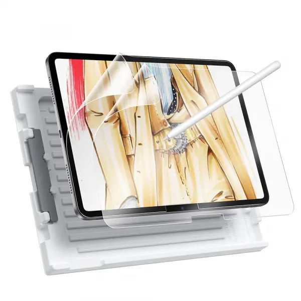 Folie de protectie Ecran Matte ESR Paper Feel pentru Apple iPad Pro 13 (2024), Plastic, Set 2 bucati