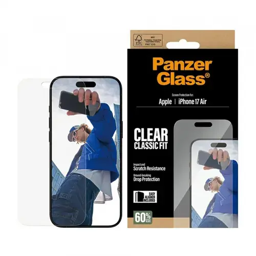 Folie de protectie Ecran PanzerGlass Classic Fit EasyAligner pentru Apple iPhone Air, Sticla Securizata, Full Glue