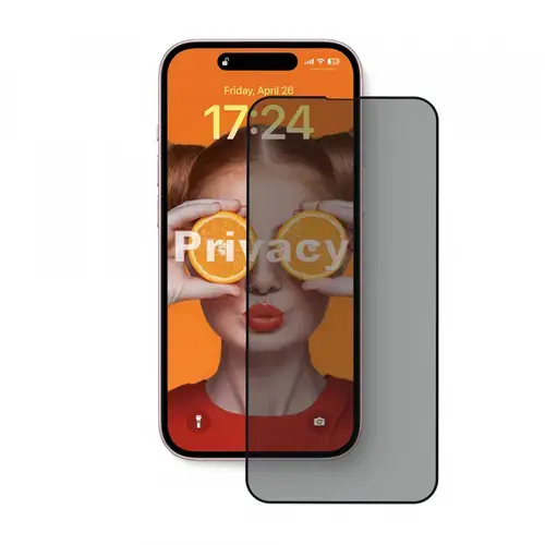 Folie de protectie Ecran Privacy Anank 3X Reinforced pentru Apple iPhone 16 Pro Max, Sticla Securizata, Full Glue, 2.5D
