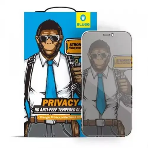 Folie de protectie Ecran Privacy Blueo Anti-Peep pentru Apple iPhone 11 Pro / XS / X, Sticla Securizata, Full Glue