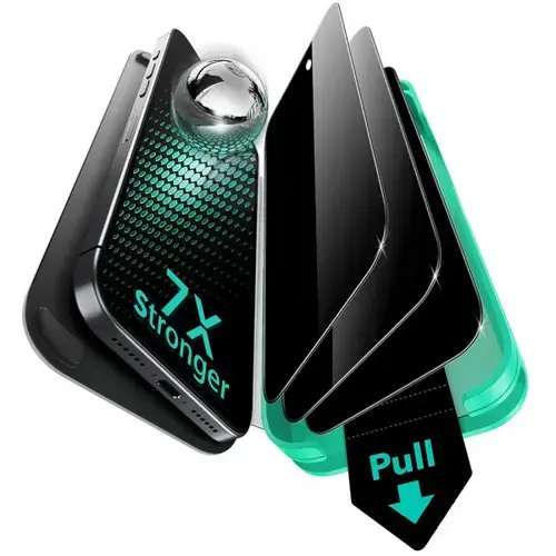 Folie de protectie Ecran Privacy ESR Armorite UltraFit pentru Apple iPhone Air, Sticla Securizata, Full Glue, Set 3 bucati