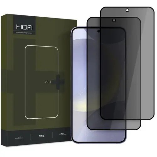 Folie de protectie Ecran Privacy HOFI Glass PRO+ pentru Samsung Galaxy S25 S931, Sticla Securizata, Full Glue, Set 2 bucati