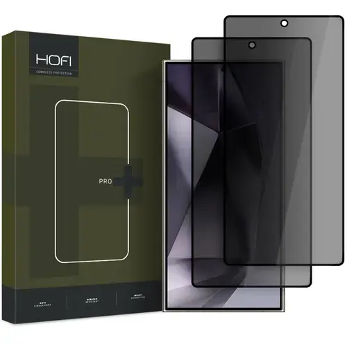 Folie de protectie Ecran Privacy HOFI Glass PRO+ pentru Samsung Galaxy S25 Ultra S938, Sticla Securizata, Full Glue, Set 2 bucati
