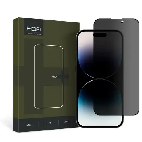 Folie de protectie Ecran Privacy HOFI PRO+ pentru Apple iPhone 14 Pro Max, Sticla Securizata, Full Glue, Neagra
