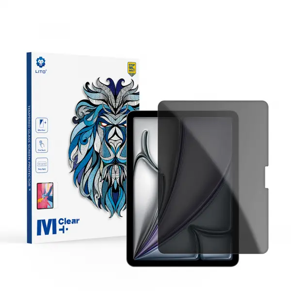Folie de protectie Ecran Privacy Lito Classic pentru Apple iPad Air 11 (2026) / Air 11 (2025), Sticla Securizata, Full Glue, 2.5D