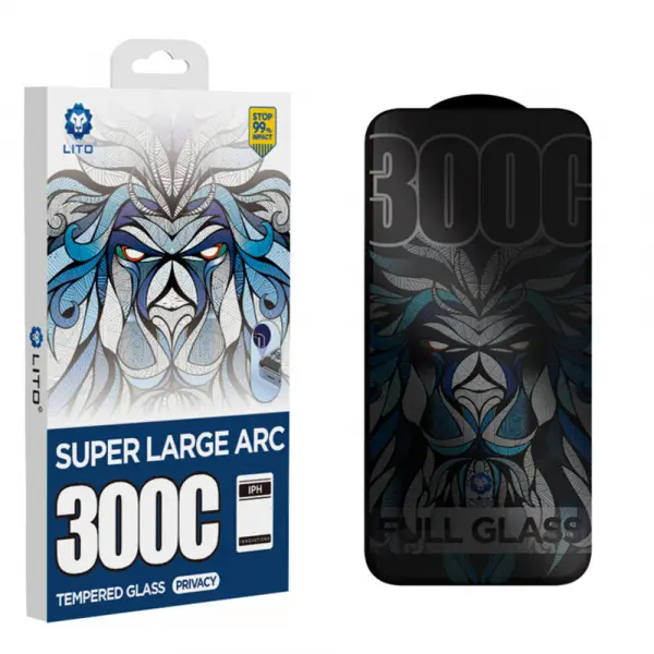 Folie de protectie Ecran Privacy Lito D+ Max 300C pentru Apple iPhone 17 Pro, Sticla Securizata, Full Glue