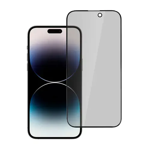 Folie de protectie Ecran Privacy OEM pentru Apple iPhone 15 Pro, Sticla Securizata, Full Glue, Neagra