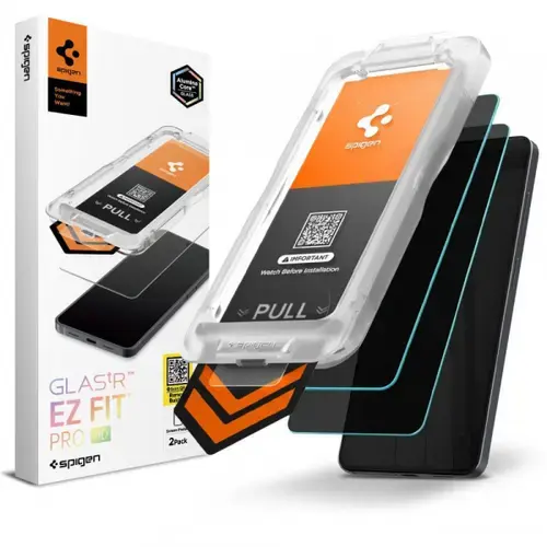 Folie de protectie Ecran Privacy Spigen GlastR EZ FIT Pro HD AGL11085 pentru Samsung Galaxy S26 Plus S947, Sticla Securizata, Full Glue, Set 2 bucati