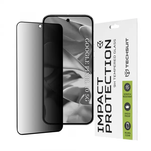 Folie de protectie Ecran Privacy Techsuit pentru Google Pixel 10, Sticla Securizata, Full Glue, 111D