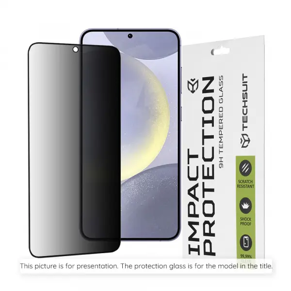 Folie de protectie Ecran Privacy Techsuit pentru Oppo A6 4G, Sticla Securizata, Full Glue, 111D