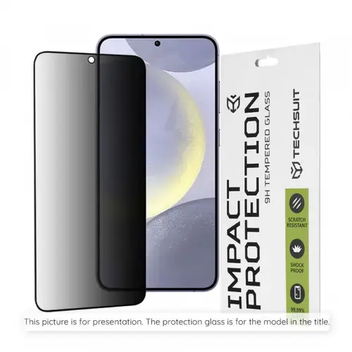 Folie de protectie Ecran Privacy Techsuit pentru Xiaomi Poco F7, Sticla Securizata, Full Glue, 111D
